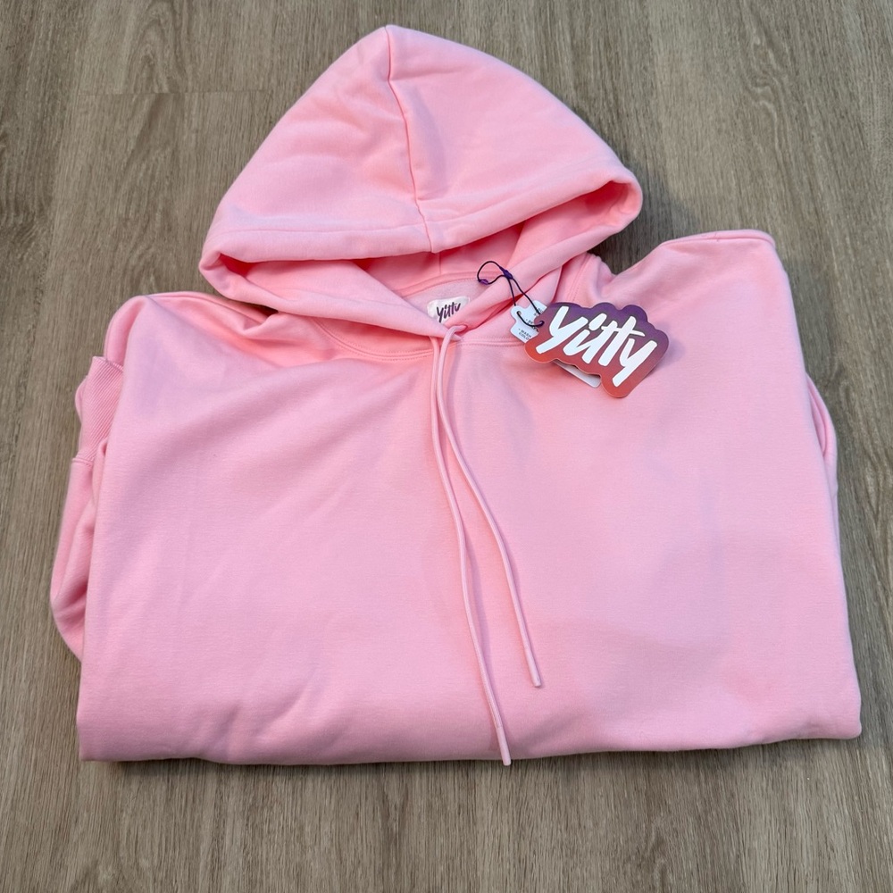 NWT Yitty 2x Pink Cozy Fleece Slouch Hoodie Oversized w/ Pockets